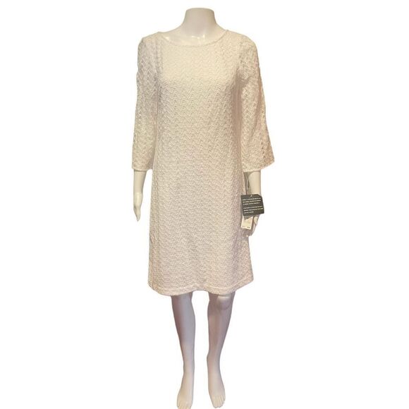 NEW Womens NINE WEST White Dress SZ 10 Medium M $99 - Picture 1 of 8